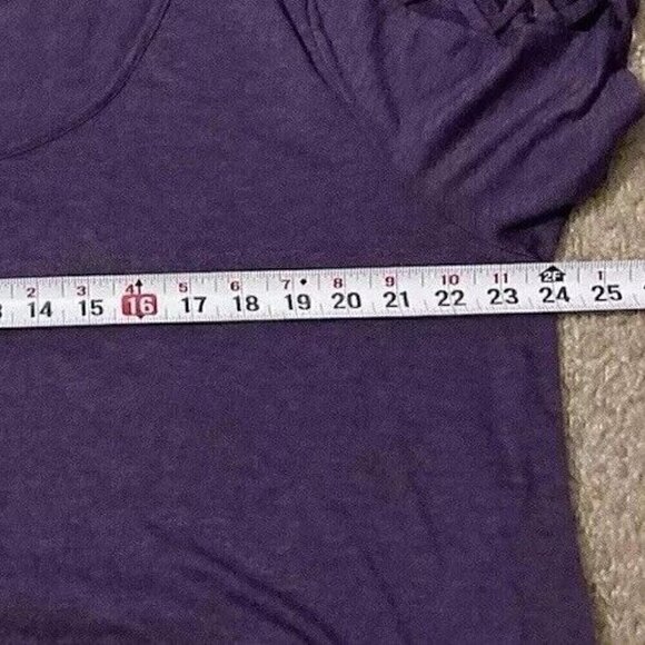 NAIF Women’s Sz XXL Purple Blouse Top Short Tie Sleeves Shirt Plus Size 2XL - Picture 11 of 13